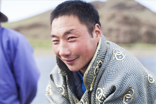 A portrait of a local Mongolian man who helped crossing the river