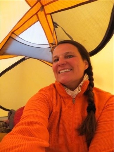 Inside my tent at Shira II Camp.