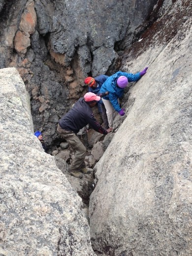 Climbing Lava Tower - our afternoon altitude climb ... this was insane!!!