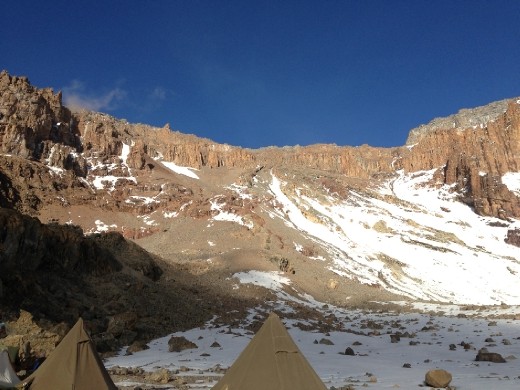 A look at the Western Breach ... our route to the Crater.