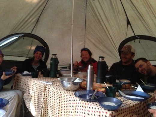 Dinner tent at Mweka Camp ... this is where we not only ate scrumptious meals prepared by the chefs but shared, laughed and got our vitals tested. FINGER TIME!!! lol