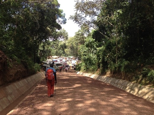 Heading out the gate... look at all those people waiting at the finish line!!!