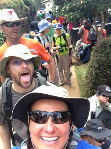 Waiting in line to sign the register of those who have successfully made the summit!! :-)