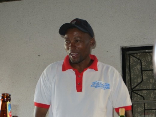 Our head guide, Honest, speaking at the Celebration dinner.