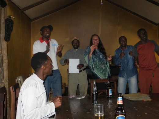 Singing, dancing and accepting my Kilimanjaro Summit certificate!!