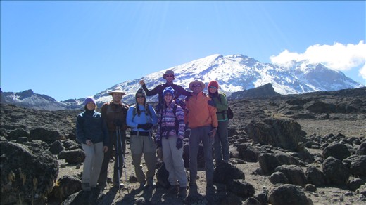 Our group hiking from Moir Huts to Lava Tower.