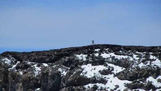 Almost there ... famous summit sign in sight!!