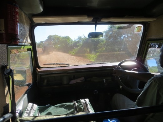 Inside the Land Rover with our driver/guide Joseph.