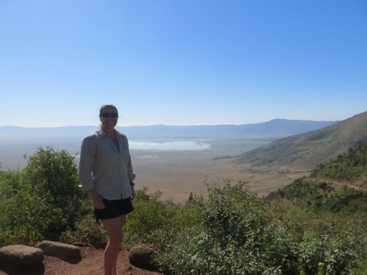 At the check in point to head down into the crater ... a rare occasion where we could get out of the vehicle!