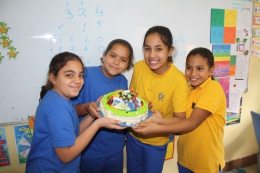 Incredible Edible Cell Project - Layal, Nour, Kenzy and Merna. Sadly, I did not get to taste this cake because I was sick! :-(