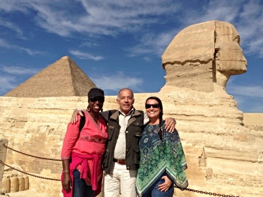 With my roommate, CJ, and our guide, Yehia.