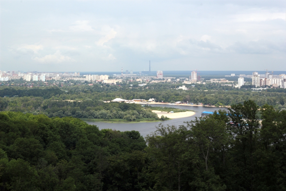Ukraine, Kiev, the river dnipro, eve of independence day