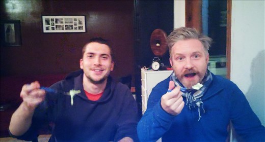 John and Calum digging in 