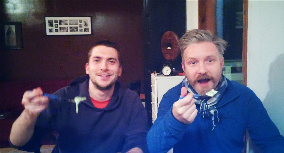 John and Calum digging in 