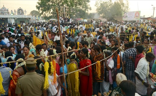 In this photo taken by an A Festival of Transgenders in a place of Kovagam  Kuthandavar Temple. In all over India transgenders come to this festival and celebrate.
 