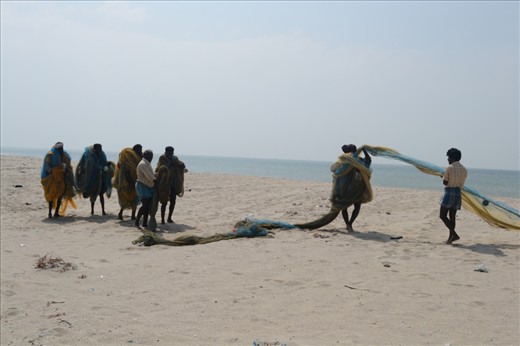 fisherman to prepare to travel our life with fishing net...