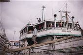 Recently I lived two months in Jakarta. Of course Jakarta is not a typical touristic city, few monuments, few attraction. One of the places that caught my attention is “Sunda Kelapa”, the old harbor in Batava(the old name of Jakarta). The atmosphere here is dreamlike. The leaden sky, and the workers moving like ghosts are seem to take you into a dream. 
Still today the sailors are using a piece of wood instead of footbridge for unloading the stocks.
: by myversion, Views[544]
