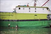 Workers are often using the turbid canal which comes from the Ciliwung River(Turbid water river)and flows into the sea, for moving from one ship to another for trasfering the stocks and the workers.
During the navigation it’s usual to see the maintenance work of these old wood ships called “pinisi” in Bahasa, directly on the little platforms on the water.
: by myversion, Views[977]