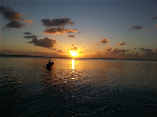 Native Fisherman Working Till Dusk