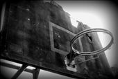 Abandoned basketball hoop in the park on the corner: by nat-georgia, Views[289]