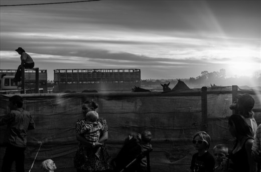 The crowd waits for the Battle of the Border Rodeo, in Camooweal, Northern Australia.