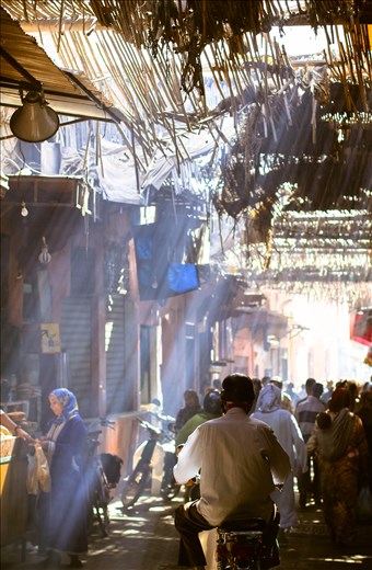 Market full of light in old Medina  looks exacty the same as centuries ago