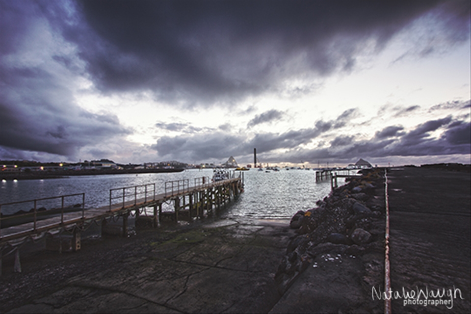 Port Taranaki on a cold winters evening
