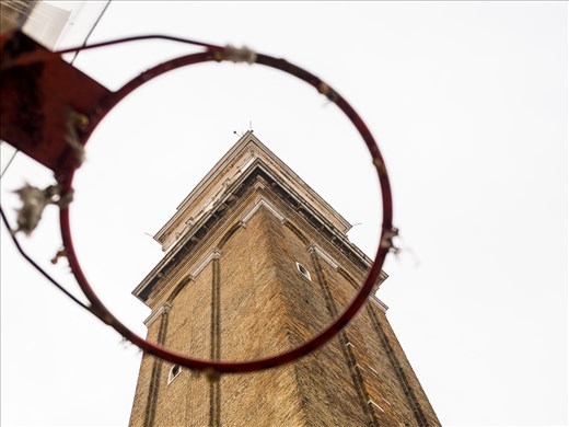 Venice is a crowded set of islands but they still find room for basketball.