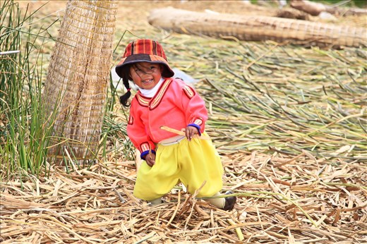 Living on a floating island made completely of totora reeds, this is Seray, one of the children of Santa Maria who showed so much joy and wisdom for her age.  