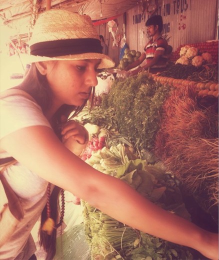 Me, at the local vegetable market