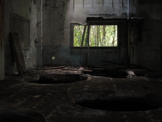 The construction is abandoned to its own materiality, with only traces of the former production equipment, which has been removed. The structure has a memory of the past but, simultaneously, it is lacking a specific identity, becoming, as long as it is not controlled by the rules of utilitarianism, an area of an expectant freedom.