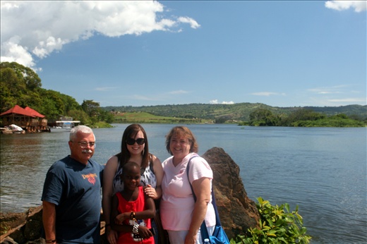 Us (minus the really tall guy, Matt!) at the Source of the Nile