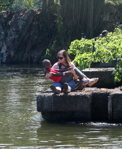 Not too sure what to think about all this water!