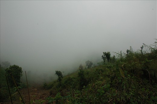 The storm rolling in as we hiked back up the mountain.