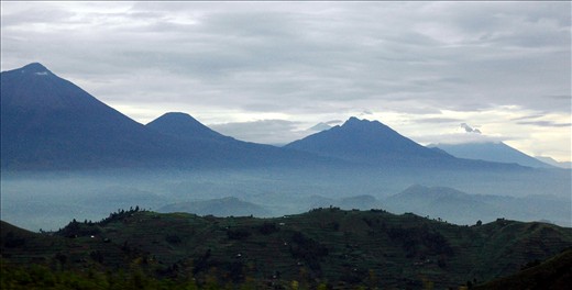 The Virunga Volcanoes. These volcanoes are in the Democratic Republic of Congo.