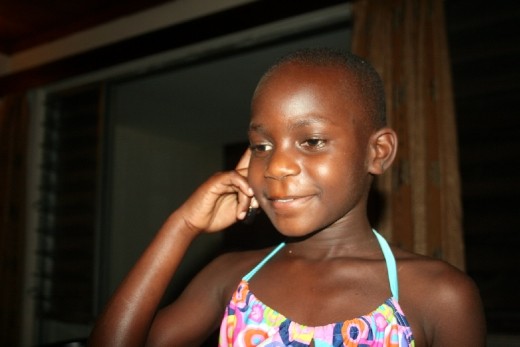 Talking to Grandma on the phone for the first time!