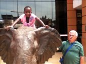 Up on the elephant outside the entrance to the Nakumatt (Kampala's version of Walmart): by nem, Views[477]