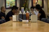A newly cleaned table, ready for the next group to arrive and consume more Pho.: by ness, Views[427]