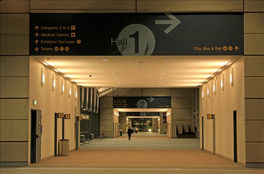 Brisbane, Aust: After attending a seminar and heading home I was struck by the design symmetry and thought involved for the hall dividers in the Exhibition Centre. Without looking up you are able to see all the entrances for the halls plus other required information. I was amazed at the depth of thought that was put into the design to improve the experience for people attending any exhibits.