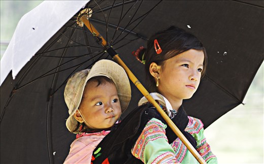 On the back of sister