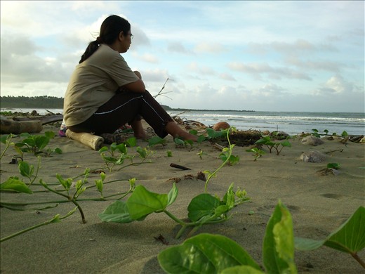 nearby is my wife having her own space and watching over our children.
