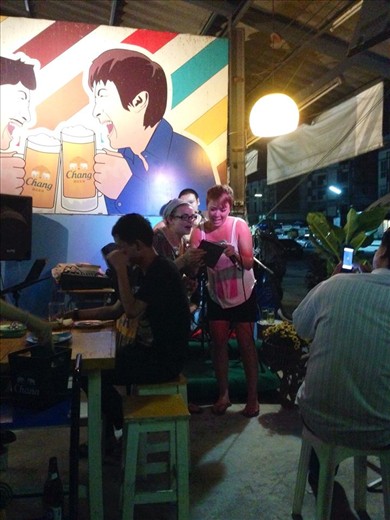 Making a fool of ourselves, being asked to sing Zombie at the local bar 