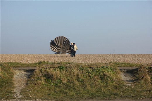The metal shell stands out on the horizon. An old couple were walking away from it as I arrived.