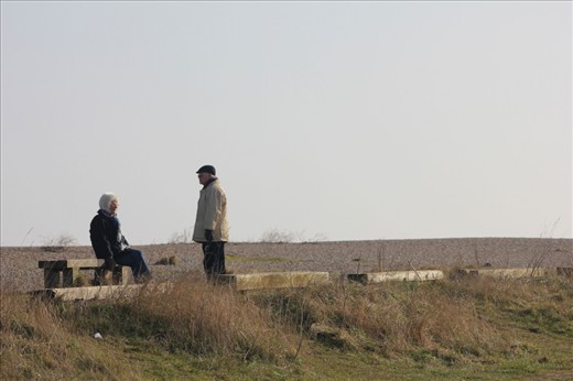 Six minutes later they decided to leave. The gentleman gave one last look at the shell before they left.