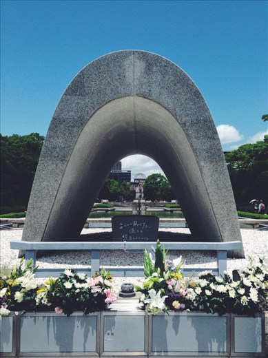 The grave is dedicated to the legacy of Hiroshima as the first city in the world to suffer a nuclear attack, and to the memories of the bomb's direct and indirect victims. The inscription on the front panel offers a prayer for the peaceful repose of the victims and a pledge on behalf of all humanity never to repeat the evil of war. It expresses the spirit of Hiroshima — enduring grief, transcending hatred, pursuing harmony and prosperity for all, and yearning for genuine, lasting world peace.