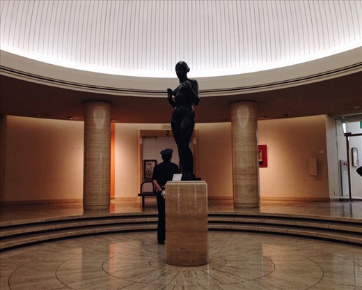 Main room in the circular design of the Hiroshima Museum of Modern Art. 