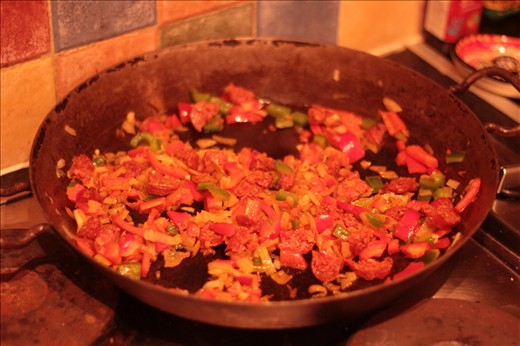 Chorizo onion and peppers