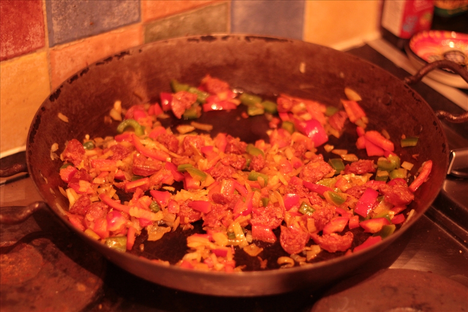 Chorizo onion and peppers