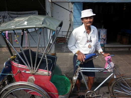 Nakon Si Thammaret people still getting around town on the bicycles.