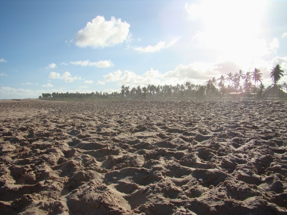 Storm in the FootSteps
One of the Morro de São Paulo’s beaches. The beach was already deserted for the day. I was taken by the energy and the mood of the view: the turned sand, the warm wind and the light reflecting from the sand. 
